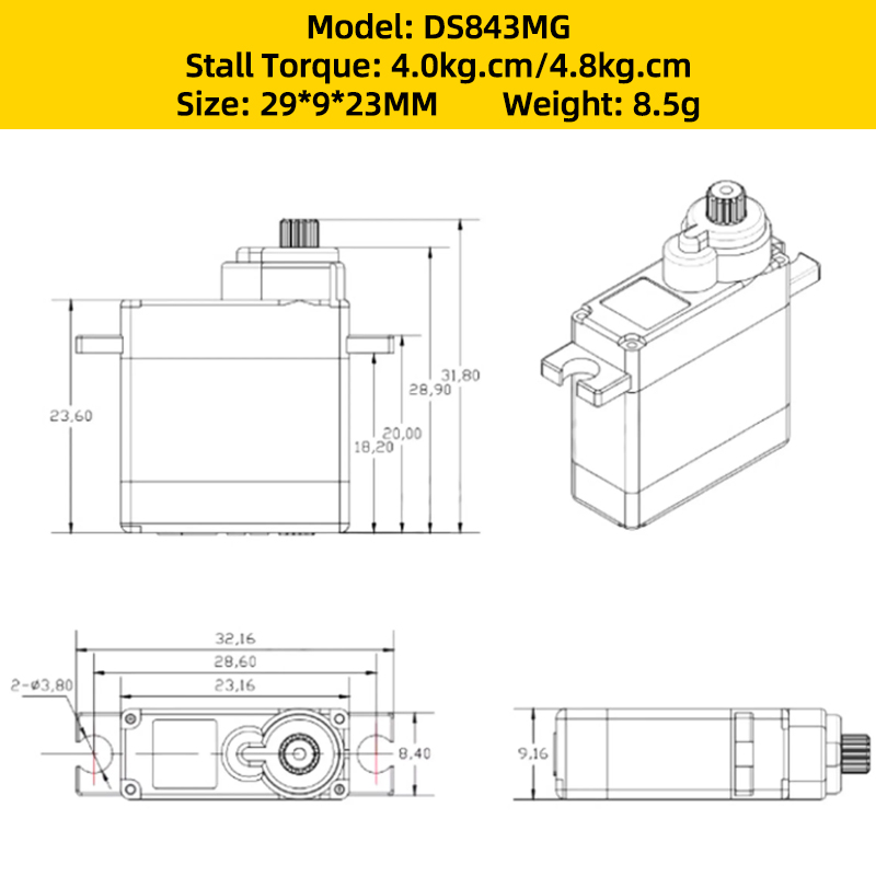 4PCS Corona DS843MG Digital Se - Brushless Motor Thrust Test Stand recension och pris